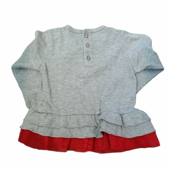 Calvin Klein Baby Girls Shirt Gray/Red Tulle Accents 6/9 Months See Description - Picture 5 of 6